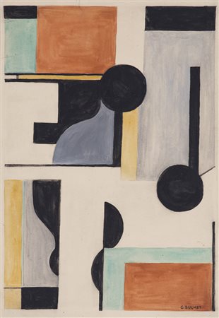 GUSTAVE BUCHET (1888-1963)Senza Titolo, anni '30Tempera su cartacm 30x20Firma...