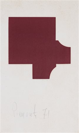 LORENZO PIEMONTI (1935-2015)Senza Titolo, 1971Monotipo su carta applicato su...