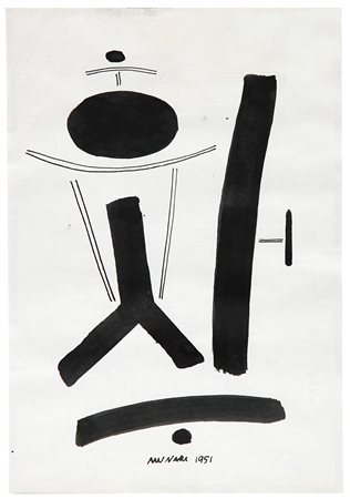 Bruno MUNARI (Milano, 1907 Milano, 1998 ) Movimento di luce 1951 china su...