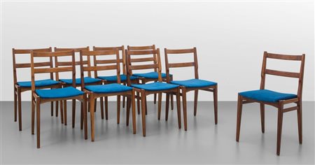 MELCHIORRE BEGAUn insieme di nove sedie "103" per CASSINA, 1961. Legno di...