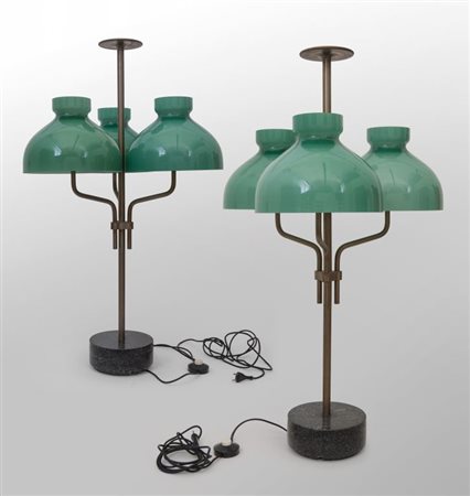IGNAZIO GARDELLA Una coppia di lampade da tavolo "Arenzano tre fiamme"...