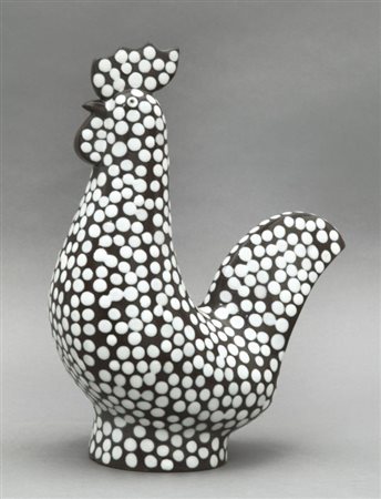 CERAMICHE ZACCAGNINI Figura di gallo in ceramica, datata 1984. Marcata "Z...