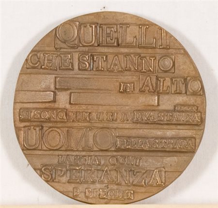 Luciano Ceschia, Senza titolo, Medaglia in bronzo, Ø cm. 11 Cognome...