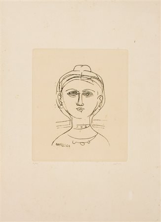 Massimo Campigli, Figura femminile, 1964 Incisione su carta, es. 51/102, cm....