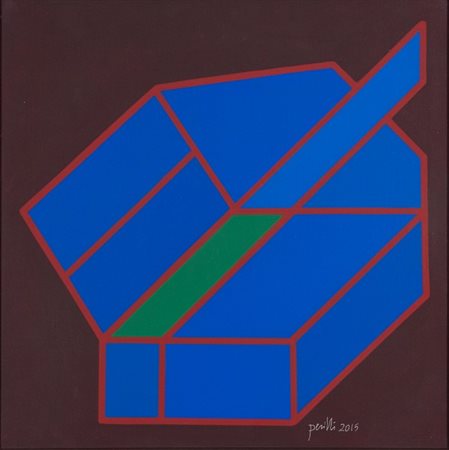 Achille Perilli, Il sole nero, 2015 Tecnica mista su tela, cm. 50x50 Firma in...