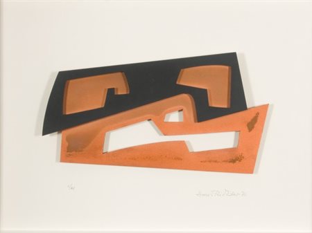 Hans Richter, Senza titolo, 1971 Multiplo in legno, es. 2/27, cm. 47x67 Firma...