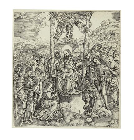 ROBETTA, Cristofano (1462-c.1522) - Adorazione dei Magi. 1500-1510.Ottima...