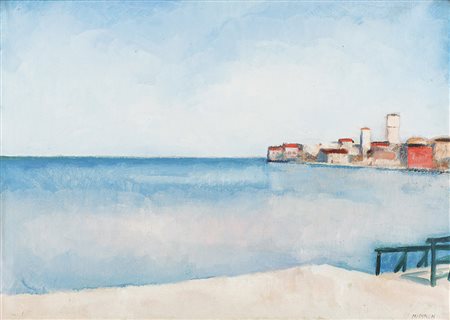 Mario Dinon (Venezia 1914 - 1967)"Burano"olio su tela (cm 50x70)Firmato in...
