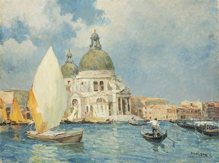 Rodolfo Paoletti (Venezia 1866 - Milano 1940)"Venezia. Canale con la Basilica...