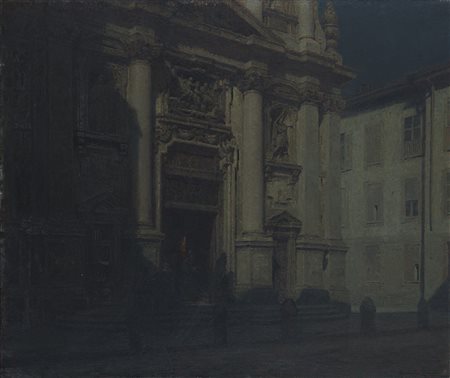 Giannino Grossi (Milano 1889 - 1969)"L'Ave Maria della sera (Milano - chiesa...