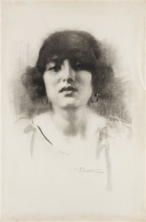 Giuseppe Palanti (Milano 1881 - 1946)"Ritratto femminile" disegno a...