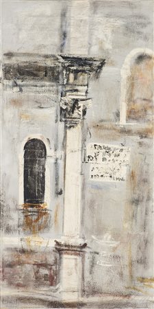 Guido Tallone (Bergamo 1894 - Alpignano 1967)"Scorcio di palazzo con colonna...