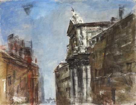 Guido Tallone (Bergamo 1894 - Alpignano 1967)"Venezia" 1957 olio su tela (cm...