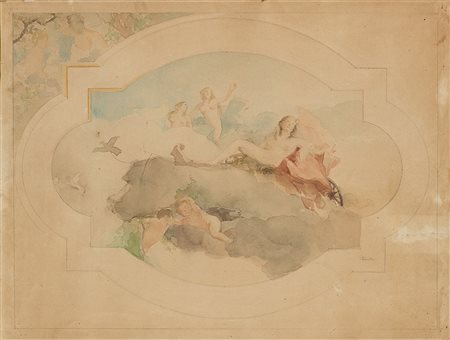 Giovanni Sottocornola (Milano 1855 - 1917)"Studio per soffitto a fresco"...