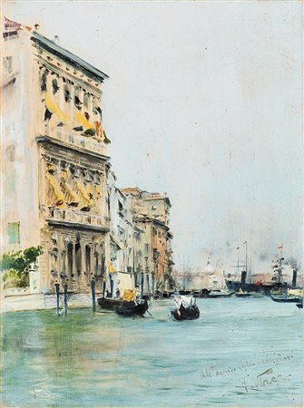 Francesco Vinea (Forlì 1845 - Firenze 1902)"Venezia. Canal Grande con...