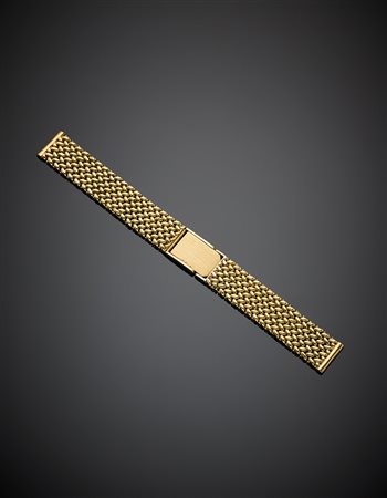 Bracciale per orologio in oro giallo a maglia intrecciata regolabile, g...