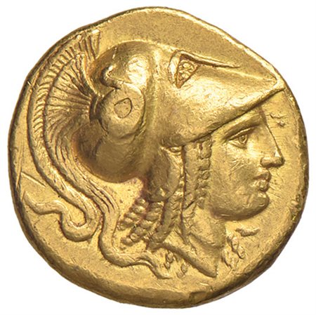 MACEDONIA. Alessandro III (336-323 a.C.).Statere in oro (gr. 8,62). D/ Testa...