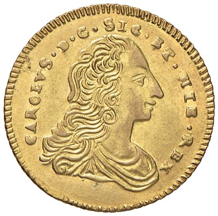 PALERMO, Carlo Borbone (1734-1759). Doppia oncia 1753. MIR 562/1. Oro. Rara....