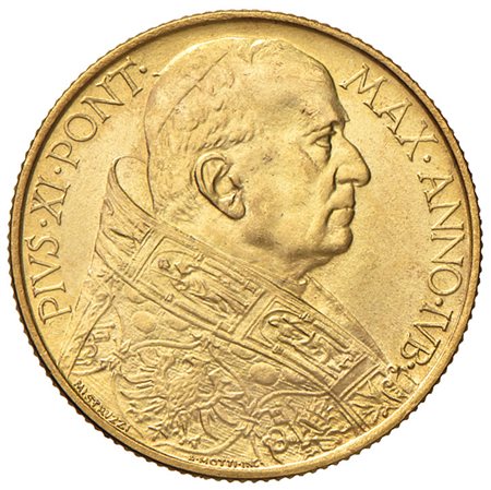 ROMAPio XI, 100 lire 1933/34, Pagani 616. Oro. SPL