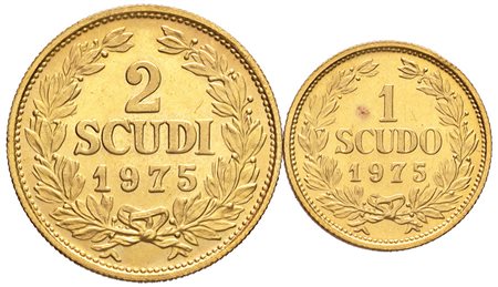 SAN MARINOScudi 2 e 1 1975. in oro. SPL o migliori