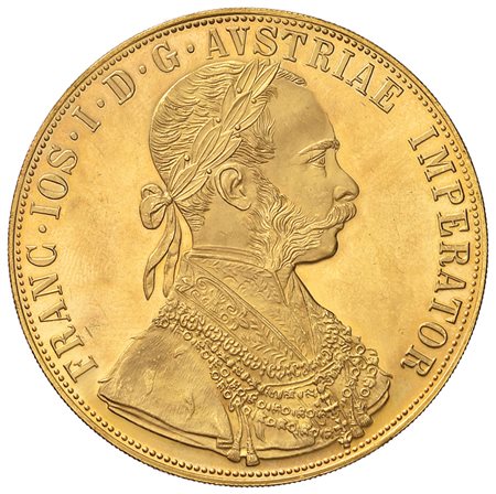 AUSTRIA. Francesco Giuseppe.4 ducati 1915 in oro. Riconio di zecca. PROOF
