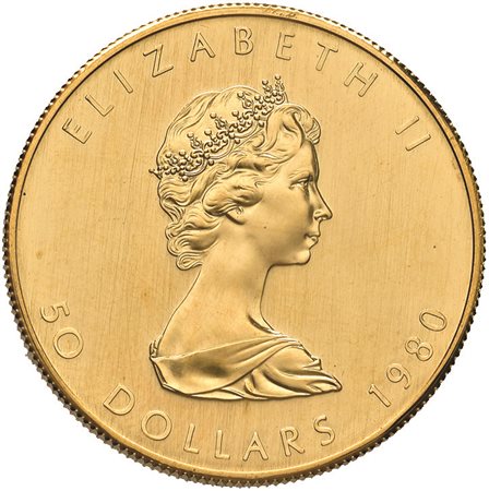 CANADA.50 dollari 1980 in oro. qFDC.