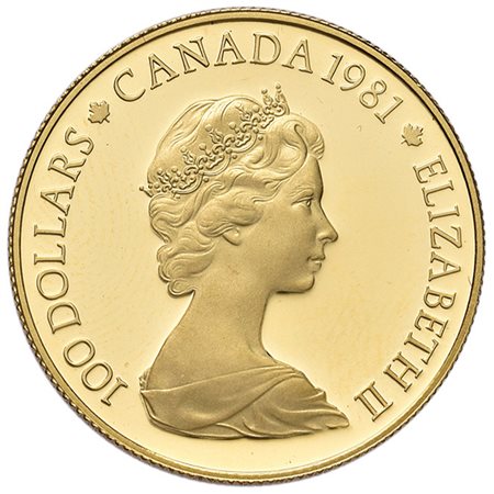 CANADA100 dollari 1981 in oro.PROOF. In elegante astuccio.