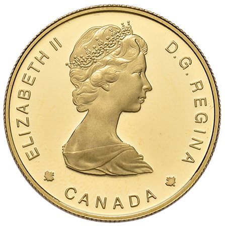CANADA100 dollari 1984 in oro.PROOF. In elegante astuccio.