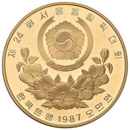 COREA DEL SUD50.000 won 1987 in oro per la XXIV Olimpiade, Seul 1988.PROOF....