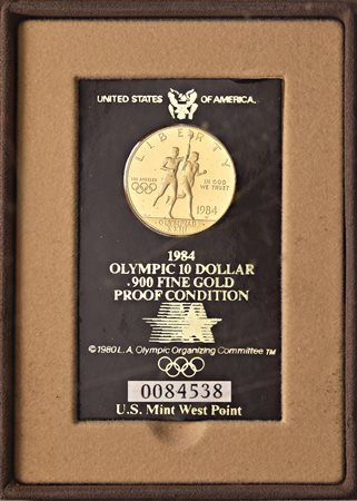 U.S.A.10 dollari 1984 in oro per la XXIII Olimpiade, Los Angeles 1984.PROOF....