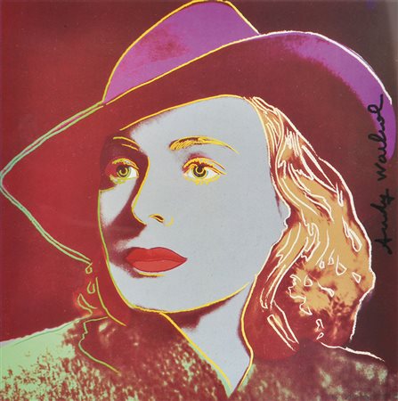 Andy Warhol Porträt Ingrid Bergmann, 1983;Farboffset der Original-Serigrafie,...