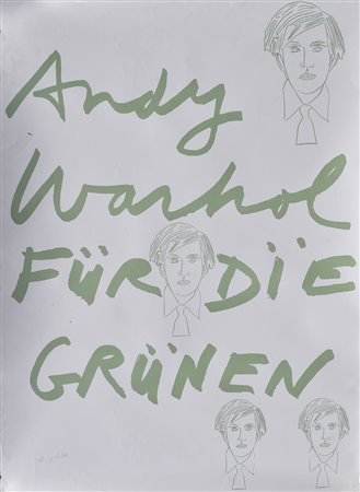 Andy Warhol Andy Warhol für die Grünen;Farboffset, 91 x 70 cm Signiert...