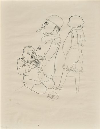 George Grosz (Berlin/Berlino 1893 - 1959) Verstimmte Flöte, 1922;Lithografie,...