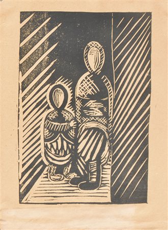 Josef Capek (Hronov 1887 - Bergen Belsen 1945) Zebravé Deti, 1918;Linoleum,...