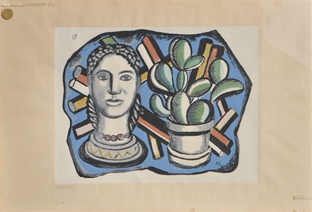 Ferdinand Leger Tête et Cactus, 1951;Farblithografie, 27 x 34,5 (Platte), 37...