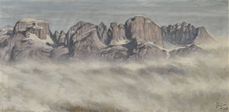 Luigi Ratini Marmolada, 1910;Olio su tela, 49 x 99 cm Firma e data