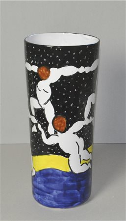 Marcello Bizzarri Hommage an Matisse;Vaso ceramica dipinta a mano, h 25 cm...