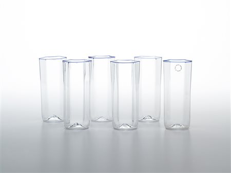 Carlo Scarpa Set mit 5 Gläsern, 1983;Mundgeblasenes u. handgearbeitetes Glas,...