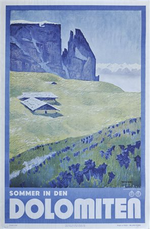 Franz Lenhart Plakat „Sommer in den Dolomiten”, 1938;Lithografie, 96 x 66 cm,...