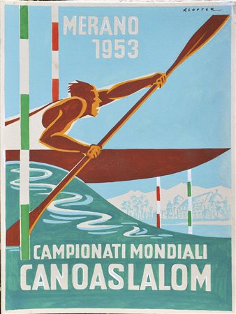 Ernst Klopfer 3 Plakatentwürfe „Merano 1953 –Campionati Mondiali...