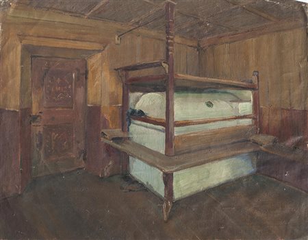 Karl Pferschy Stube in Südtirol, um 1920;Öl auf Leinwand, 47 x 61 cm, kleine...