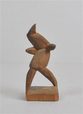 Franz Bacher (Gais 1903 – Bruneck/Brunico 1981) Tragender;Holz, Höhe 10,5 cm