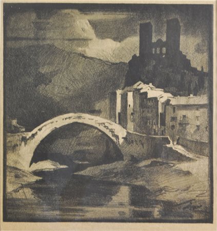 Franz Lenhart Die Brücke, 1926;Lithografie, 31,8 x 29,8 cm, gerahmt...