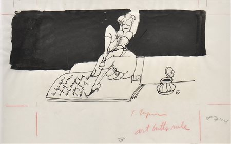 Tomi Ungerer (* Straßburg/Strassburgo 1931);Writing w. woman as pen., um 1967...