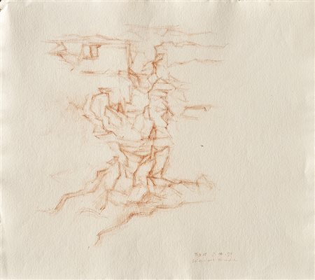 Wilfried Kirschl Steiniger Weg in Tinos, 1991;Rötel, 44,6 x 50,4 cm Signiert,...