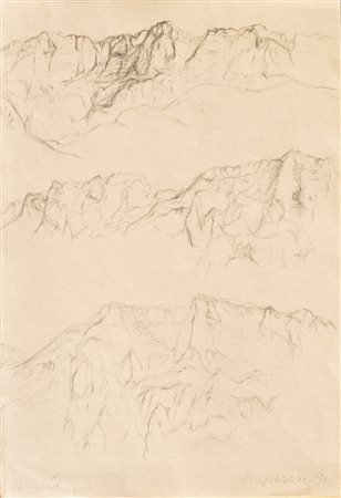 Markus Vallazza Bergstudien, 1971;Bleistift, 48,7 x 33,6 cm Signiert, datiert...