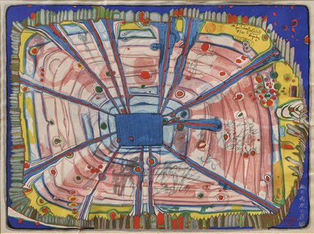 Friedensreich Hundertwasser (1928 - 2000) Rain of blood is falling in to the...