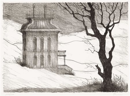 Paul Flora Ein leeres Haus, 1996;Lithografie, 35 x 45,5 cm (Blatt), gerahmt...