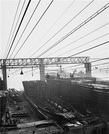 KURT BLUM (1922 - 2005) Cantieri navali, Genova, anni 1950 Stampa vintage...