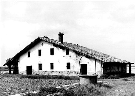 PAOLO MONTI (1908 - 1982) Casa rurale di pianura, anni 1970 Stampa vintage...